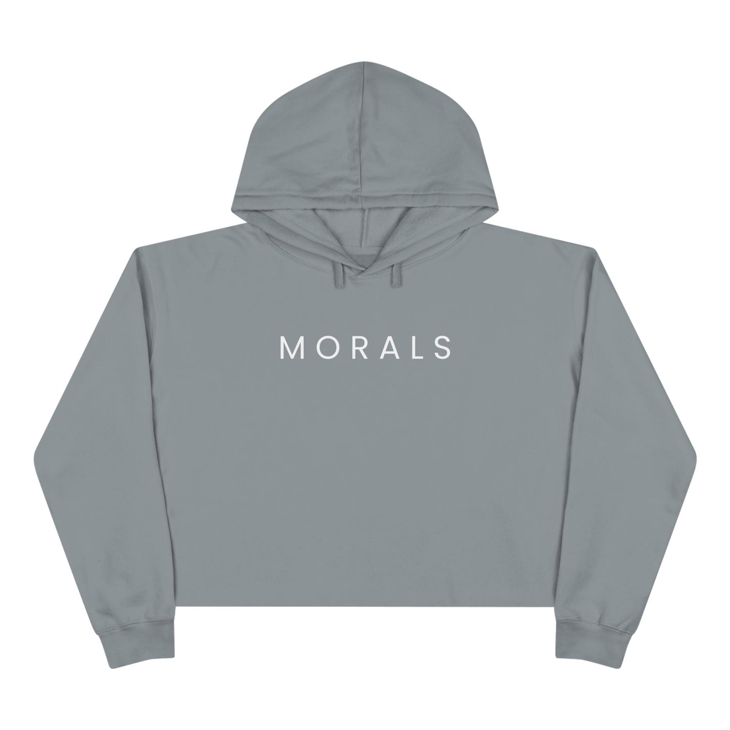 Chic Crop Hoodie with 'MORALS'