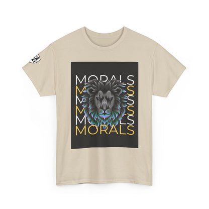 Morals Lion Graphic Tee - Unisex Heavy Cotton Shirt for Animal Lovers, Casual Wear, Unique Gift, Motivational Quote