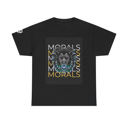 Morals Lion Graphic Tee - Unisex Heavy Cotton Shirt for Animal Lovers, Casual Wear, Unique Gift, Motivational Quote