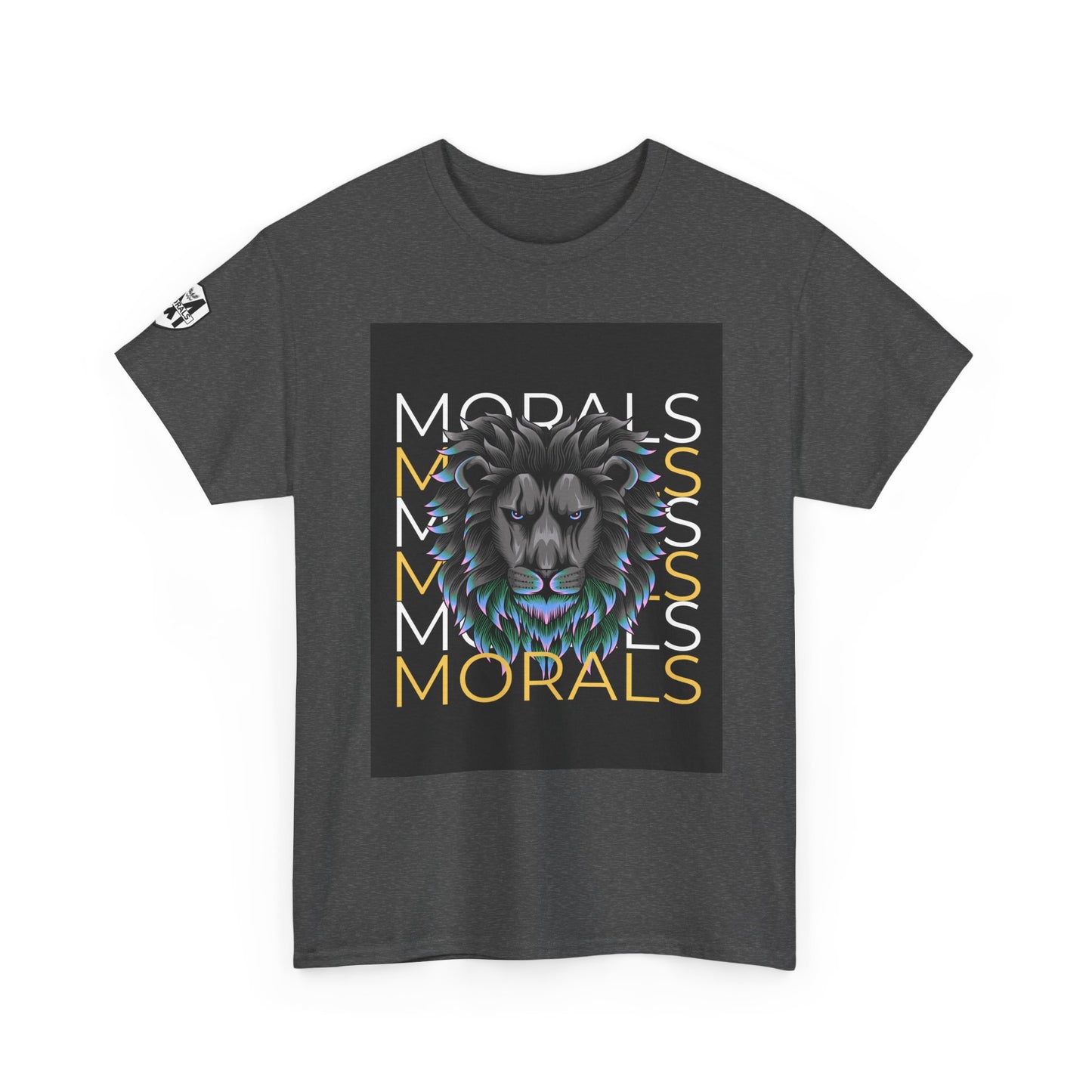 Morals Lion Graphic Tee - Unisex Heavy Cotton Shirt for Animal Lovers, Casual Wear, Unique Gift, Motivational Quote