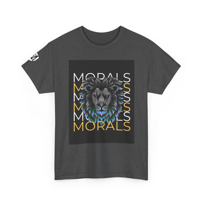 Morals Lion Graphic Tee - Unisex Heavy Cotton Shirt for Animal Lovers, Casual Wear, Unique Gift, Motivational Quote