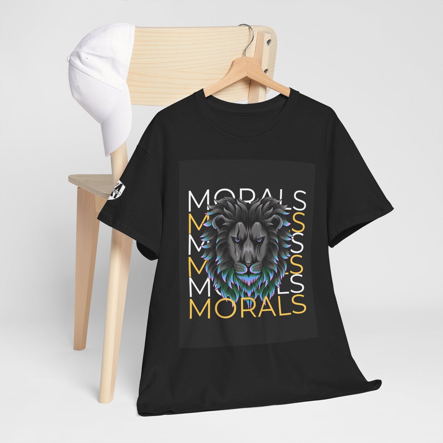 Morals Lion Graphic Tee - Unisex Heavy Cotton Shirt for Animal Lovers, Casual Wear, Unique Gift, Motivational Quote