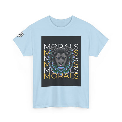Morals Lion Graphic Tee - Unisex Heavy Cotton Shirt for Animal Lovers, Casual Wear, Unique Gift, Motivational Quote