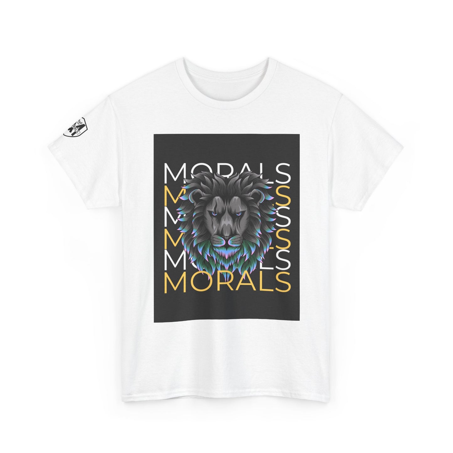 Morals Lion Graphic Tee - Unisex Heavy Cotton Shirt for Animal Lovers, Casual Wear, Unique Gift, Motivational Quote