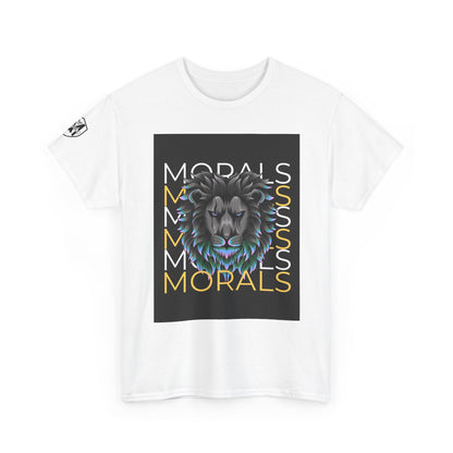 Morals Lion Graphic Tee - Unisex Heavy Cotton Shirt for Animal Lovers, Casual Wear, Unique Gift, Motivational Quote