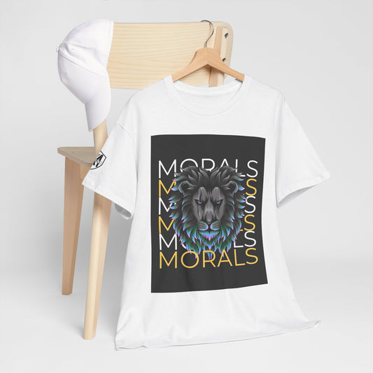 Morals Lion Graphic Tee - Unisex Heavy Cotton Shirt for Animal Lovers, Casual Wear, Unique Gift, Motivational Quote