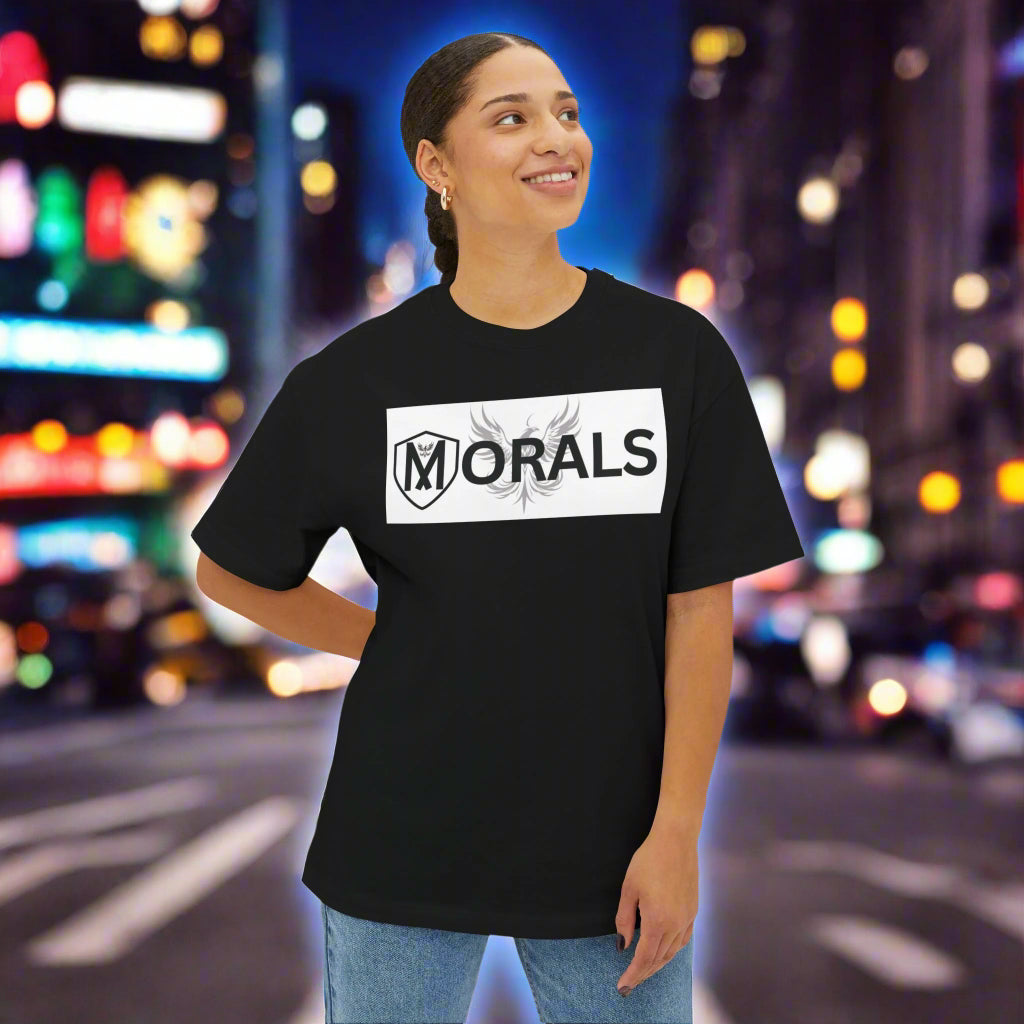MORALS BOX LOGO Unisex Oversized Boxy Tee