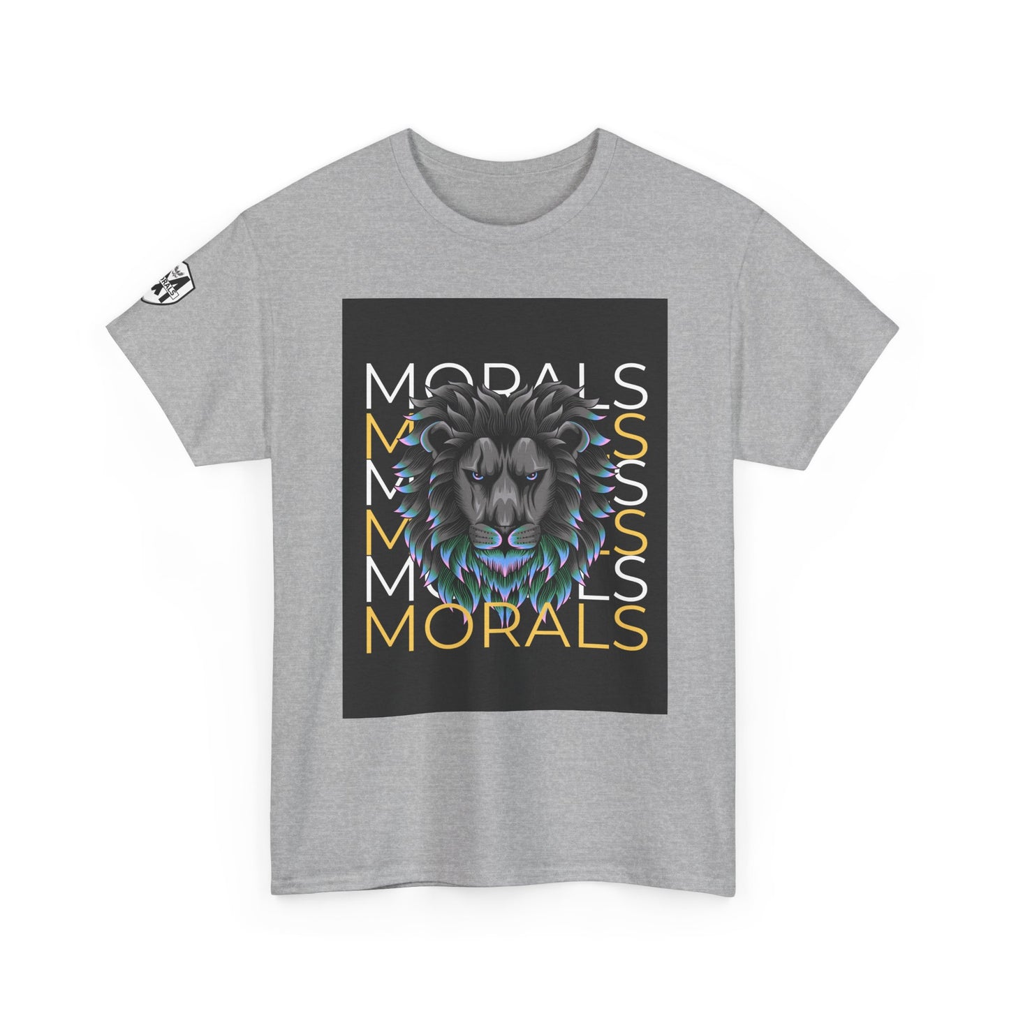 Morals Lion Graphic Tee - Unisex Heavy Cotton Shirt for Animal Lovers, Casual Wear, Unique Gift, Motivational Quote