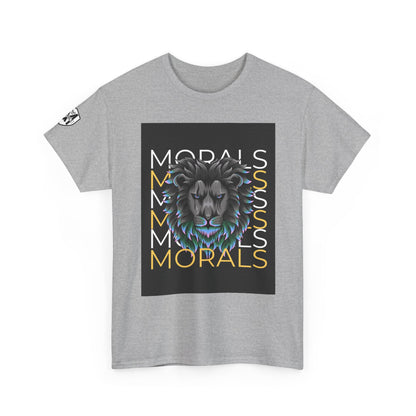 Morals Lion Graphic Tee - Unisex Heavy Cotton Shirt for Animal Lovers, Casual Wear, Unique Gift, Motivational Quote