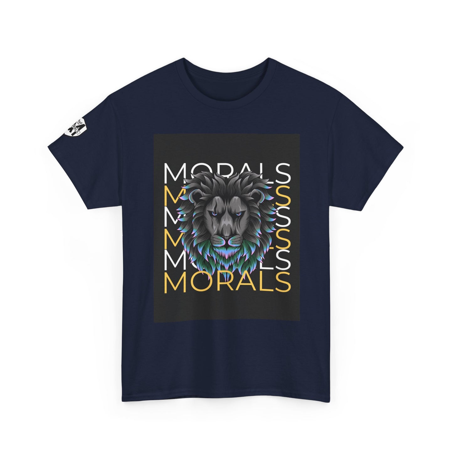 Morals Lion Graphic Tee - Unisex Heavy Cotton Shirt for Animal Lovers, Casual Wear, Unique Gift, Motivational Quote