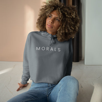 Chic Crop Hoodie with 'MORALS'