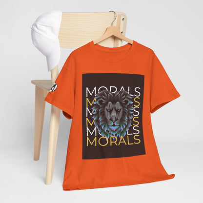 Morals Lion Graphic Tee - Unisex Heavy Cotton Shirt for Animal Lovers, Casual Wear, Unique Gift, Motivational Quote