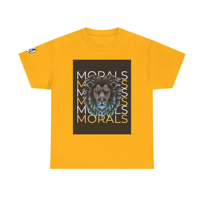 Morals Lion Graphic Tee - Unisex Heavy Cotton Shirt for Animal Lovers, Casual Wear, Unique Gift, Motivational Quote