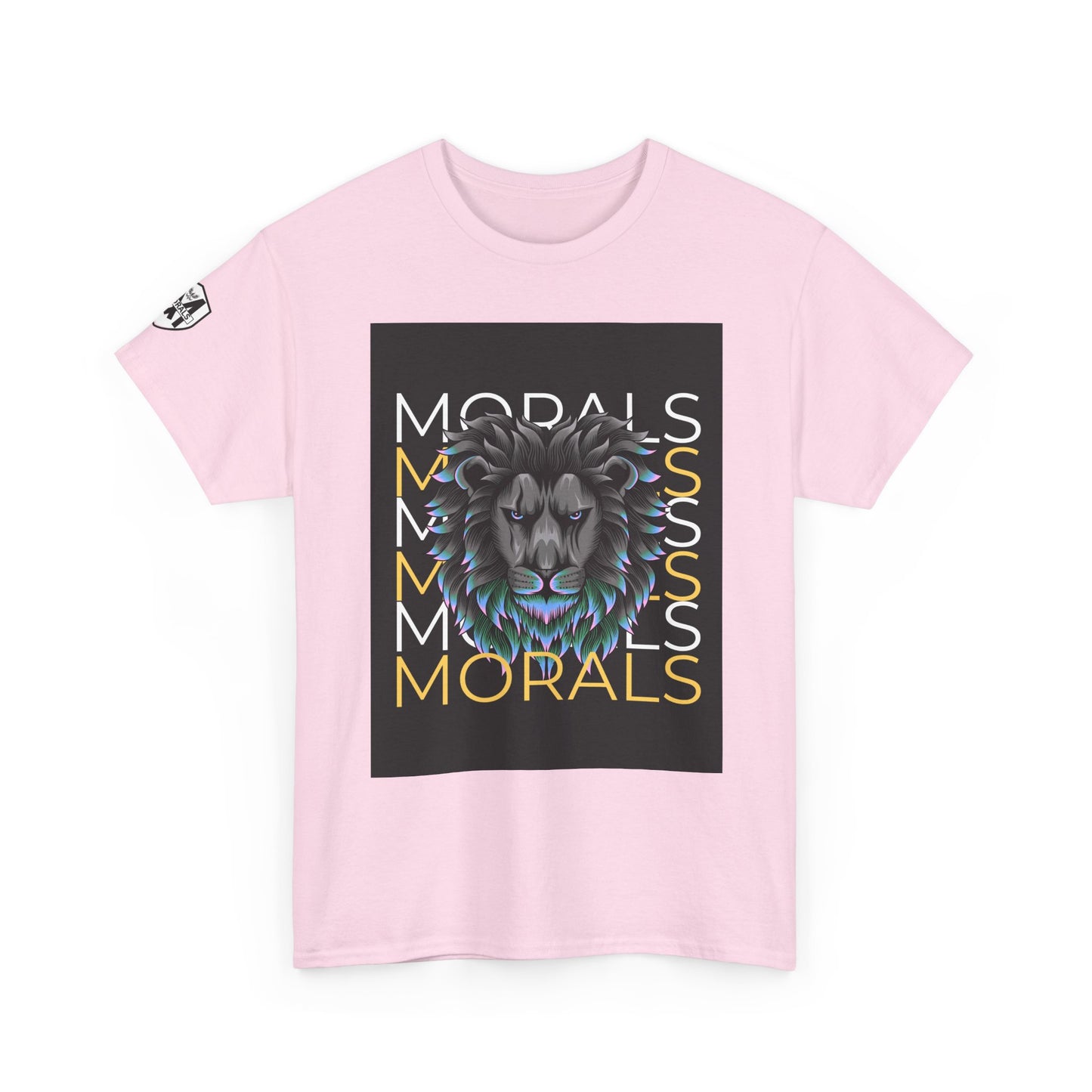 Morals Lion Graphic Tee - Unisex Heavy Cotton Shirt for Animal Lovers, Casual Wear, Unique Gift, Motivational Quote