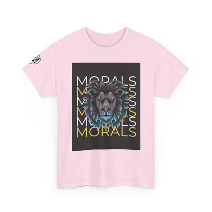 Morals Lion Graphic Tee - Unisex Heavy Cotton Shirt for Animal Lovers, Casual Wear, Unique Gift, Motivational Quote