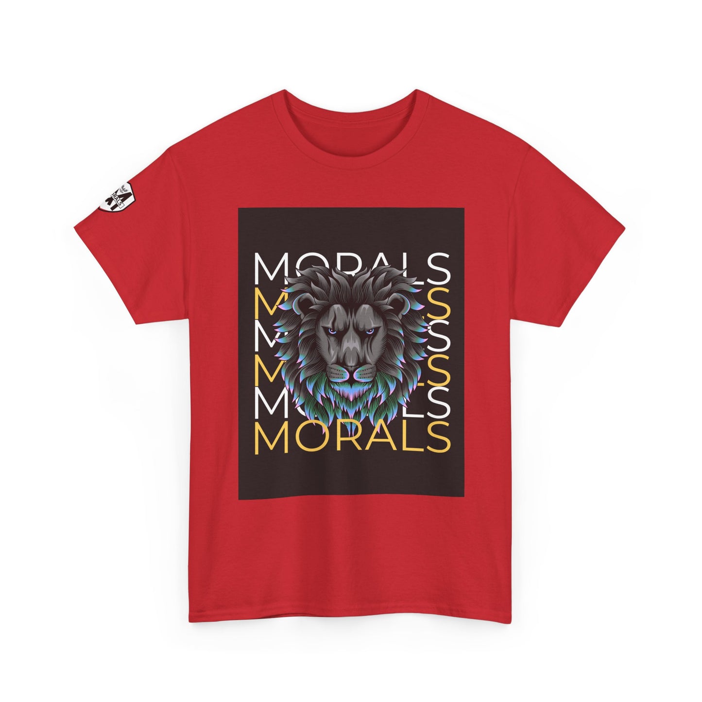 Morals Lion Graphic Tee - Unisex Heavy Cotton Shirt for Animal Lovers, Casual Wear, Unique Gift, Motivational Quote