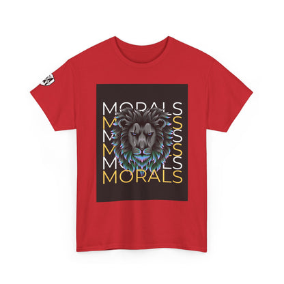 Morals Lion Graphic Tee - Unisex Heavy Cotton Shirt for Animal Lovers, Casual Wear, Unique Gift, Motivational Quote