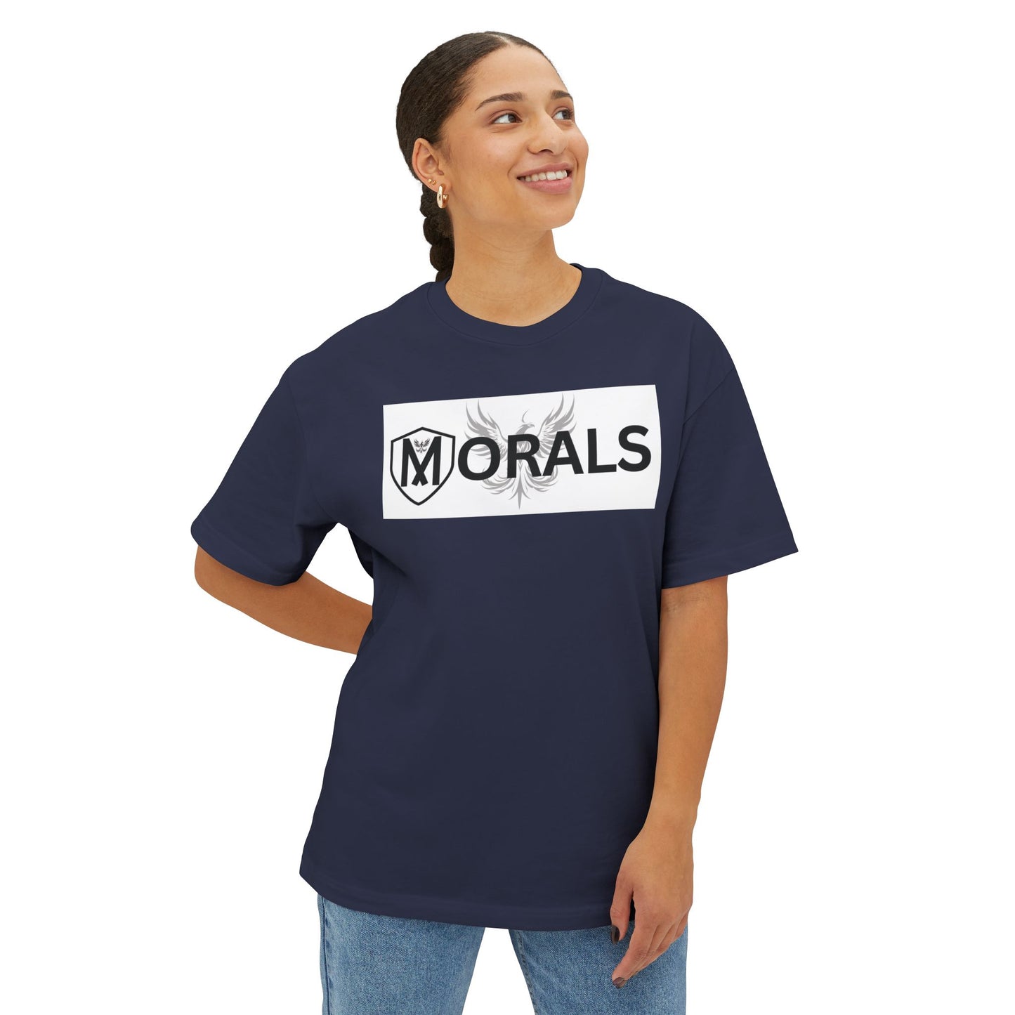 MORALS BOX LOGO Unisex Oversized Boxy Tee