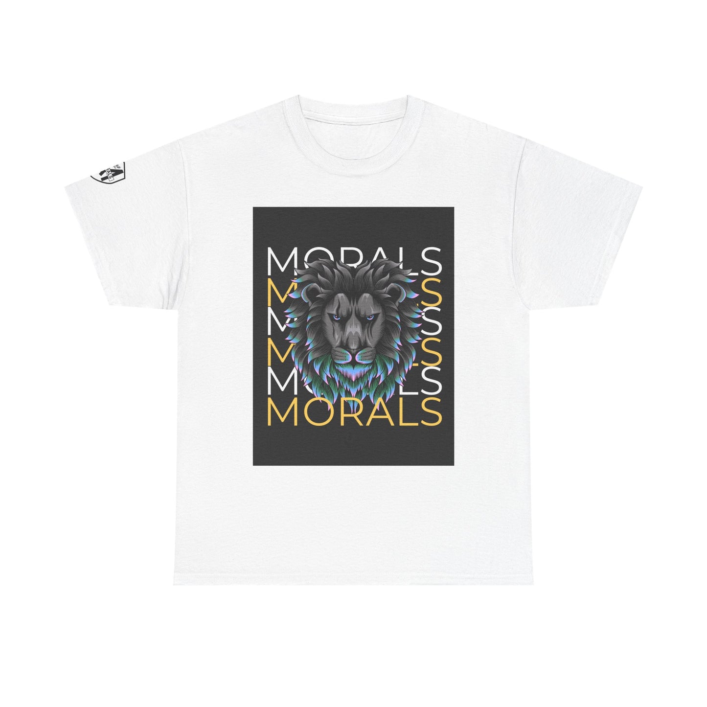 Morals Lion Graphic Tee - Unisex Heavy Cotton Shirt for Animal Lovers, Casual Wear, Unique Gift, Motivational Quote