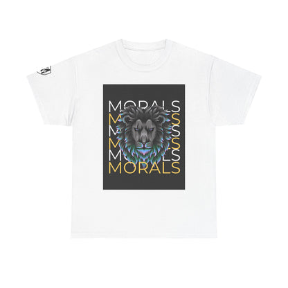 Morals Lion Graphic Tee - Unisex Heavy Cotton Shirt for Animal Lovers, Casual Wear, Unique Gift, Motivational Quote
