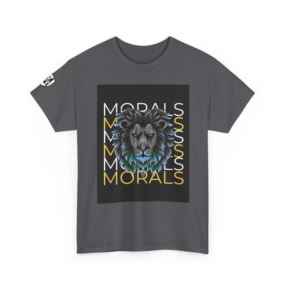 Morals Lion Graphic Tee - Unisex Heavy Cotton Shirt for Animal Lovers, Casual Wear, Unique Gift, Motivational Quote