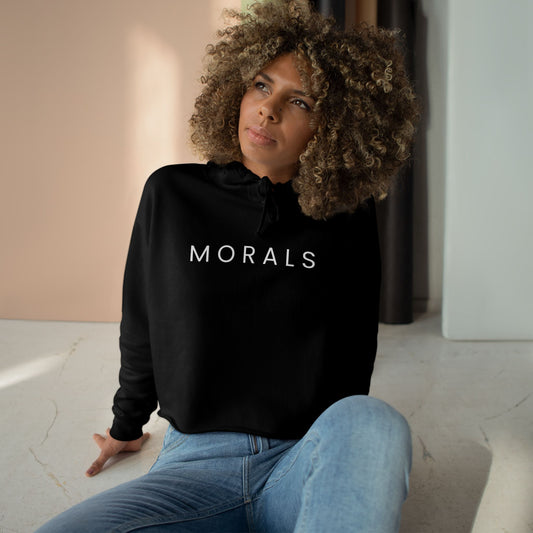 Chic Crop Hoodie with 'MORALS'