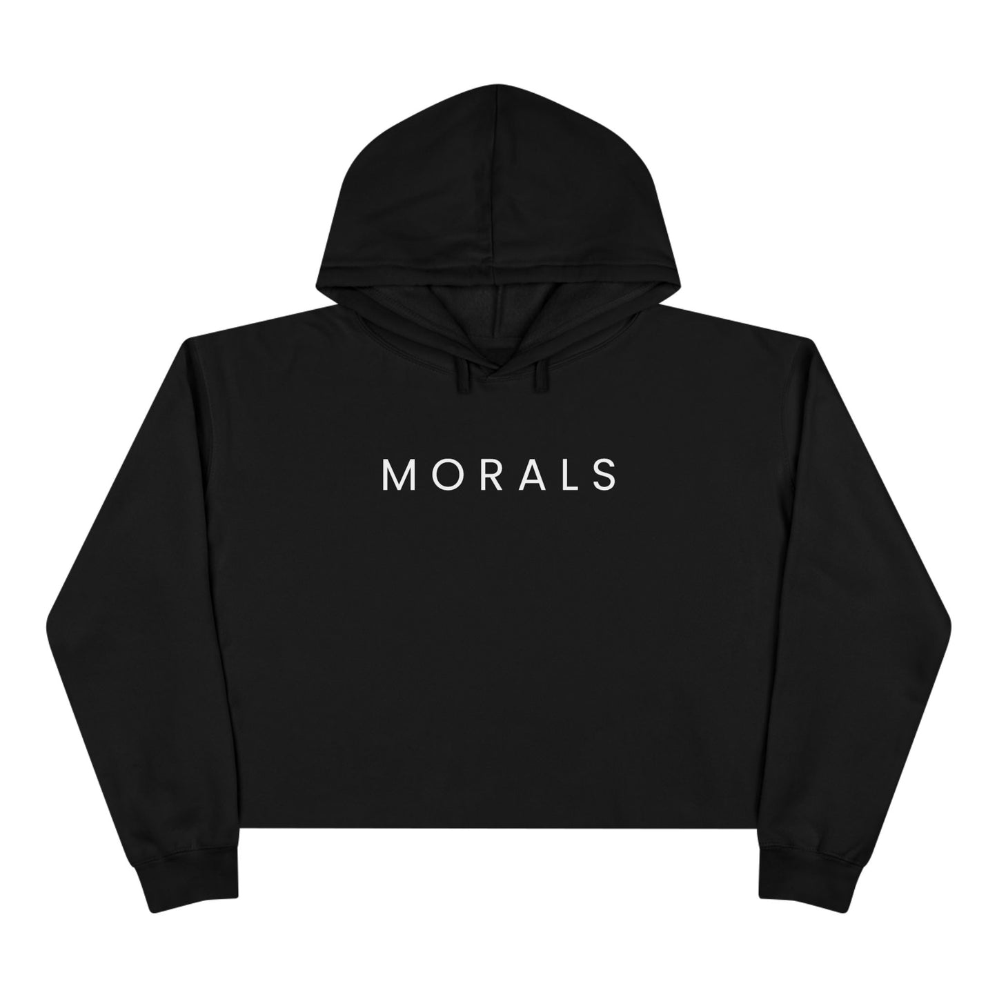Chic Crop Hoodie with 'MORALS'