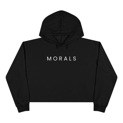 Chic Crop Hoodie with 'MORALS'