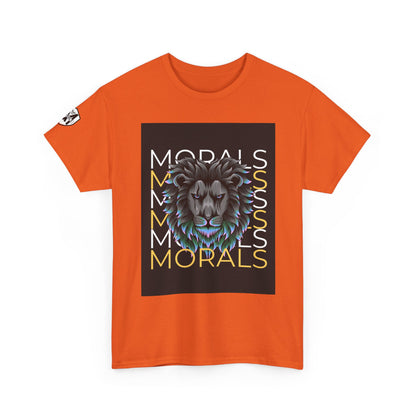 Morals Lion Graphic Tee - Unisex Heavy Cotton Shirt for Animal Lovers, Casual Wear, Unique Gift, Motivational Quote