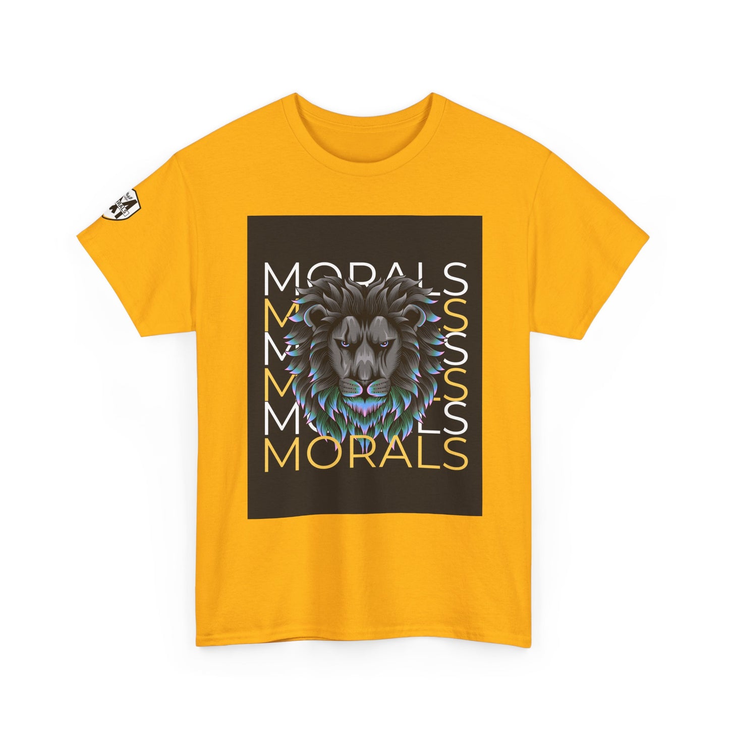 Morals Lion Graphic Tee - Unisex Heavy Cotton Shirt for Animal Lovers, Casual Wear, Unique Gift, Motivational Quote