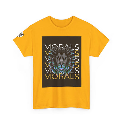 Morals Lion Graphic Tee - Unisex Heavy Cotton Shirt for Animal Lovers, Casual Wear, Unique Gift, Motivational Quote