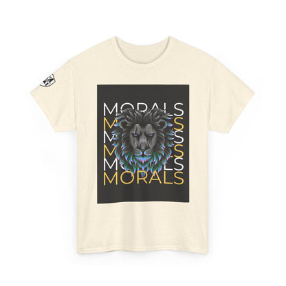 Morals Lion Graphic Tee - Unisex Heavy Cotton Shirt for Animal Lovers, Casual Wear, Unique Gift, Motivational Quote