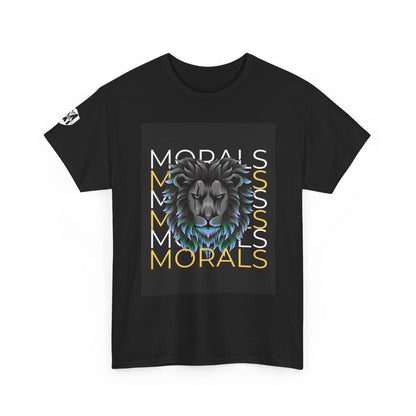 Morals Lion Graphic Tee - Unisex Heavy Cotton Shirt for Animal Lovers, Casual Wear, Unique Gift, Motivational Quote